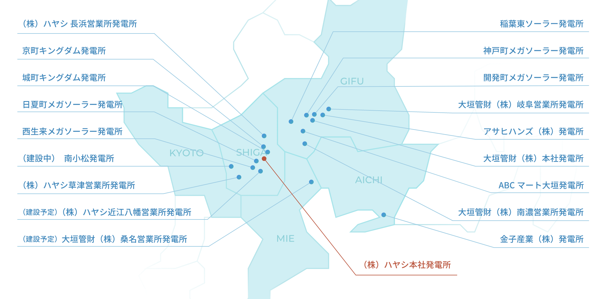 自社太陽光発電所マップ